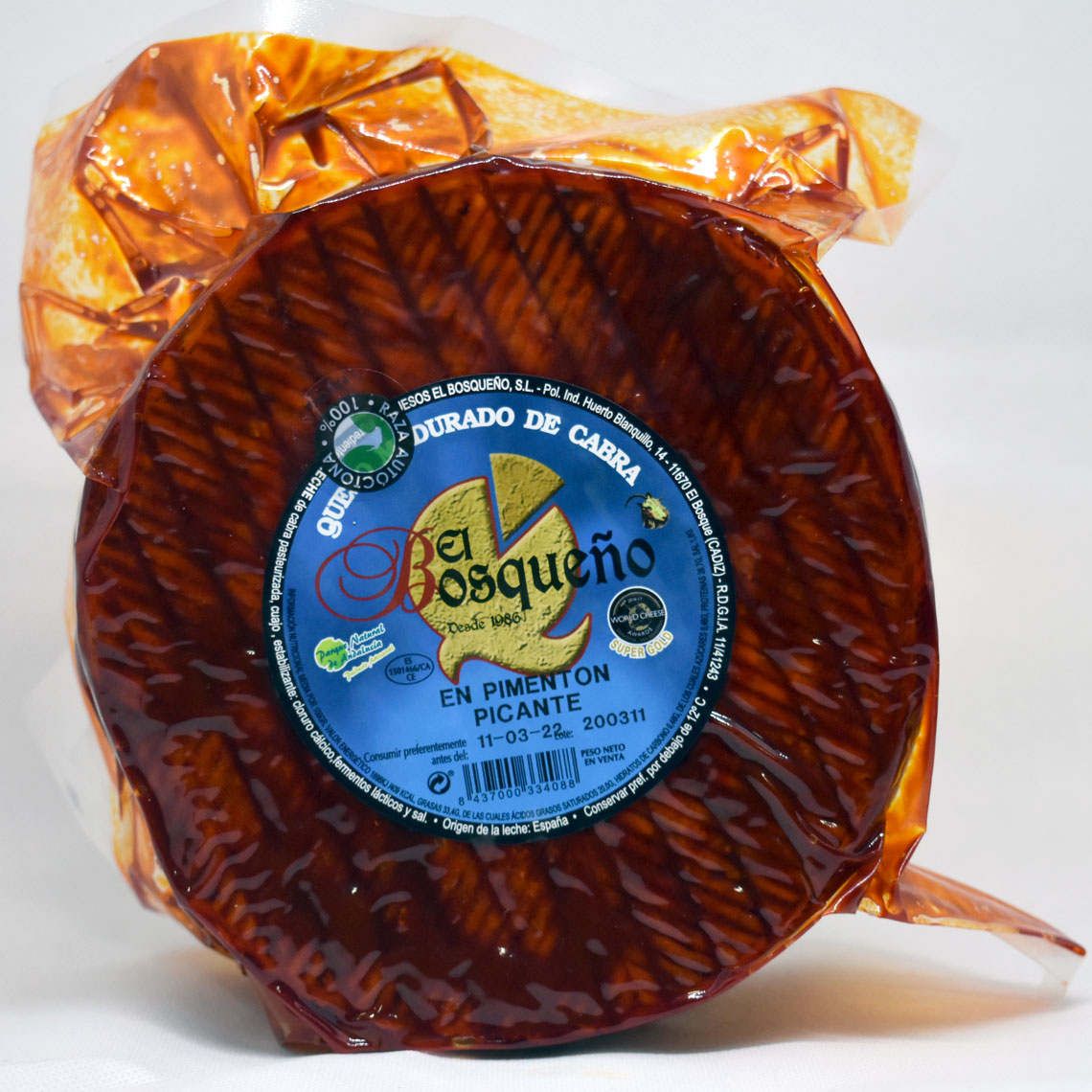 Queso Curado de Cabra en Pimentón Picante El Bosqueño 2kg